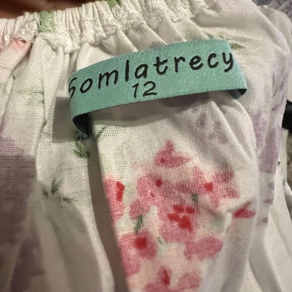 Somlatrecy Girls Floral Party Open Back Lace Up Dress: NWT SZ12(11-12years) Cute - Picture 10 of 10